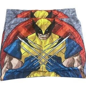 Marvel Wolverine Pillowcases Set of 2 Standard Size Comic Art Blue Reverse